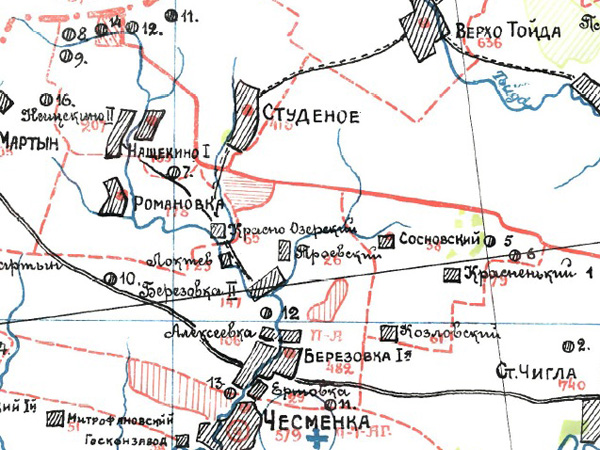 поселки по реке Березовка и ее притокам